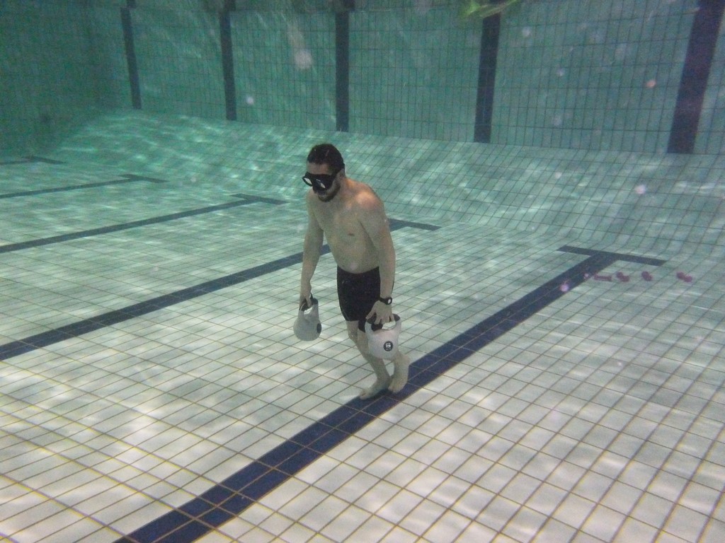 Sébastien pendant un exercice d'apnée